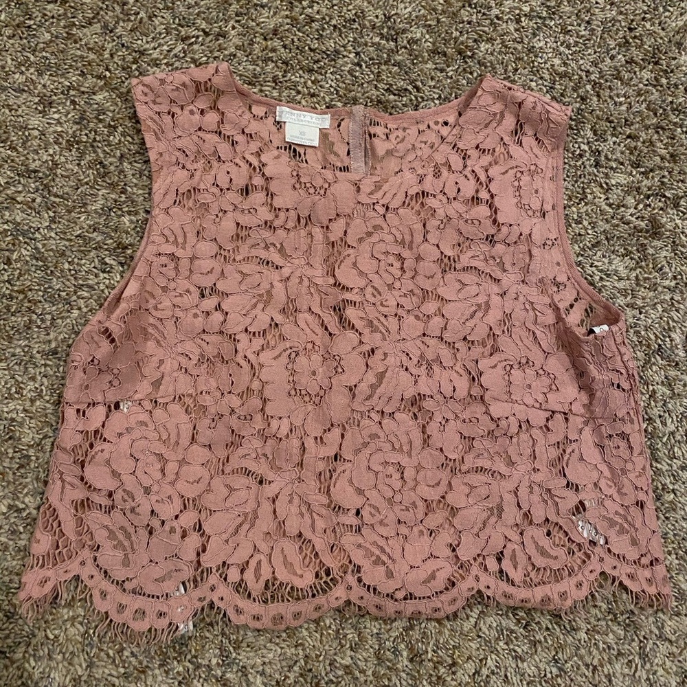 Blush Lace Jenny Yoo Crop Top